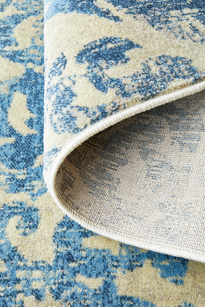 Cavelle Bone Beige and Blue Rug