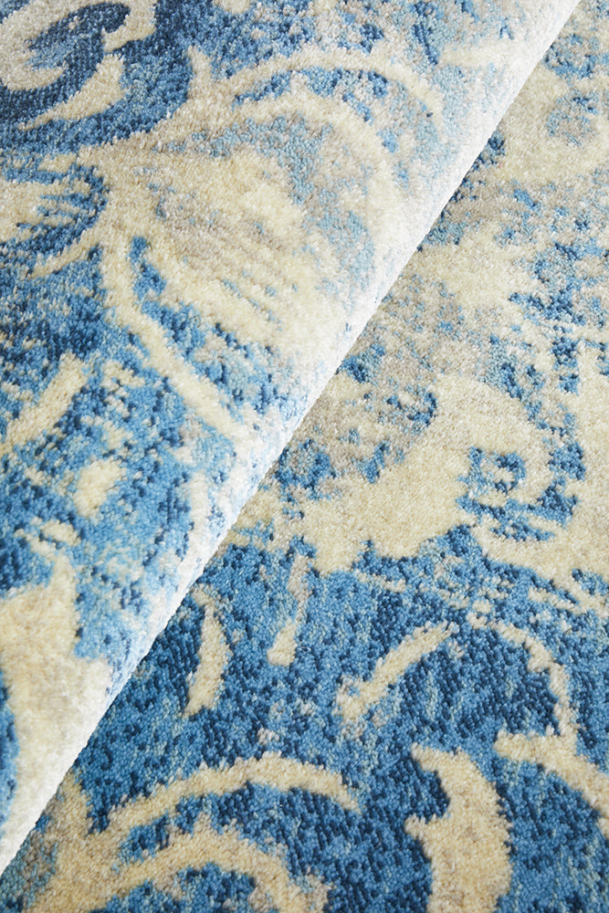 Cavelle Bone Beige and Blue Rug