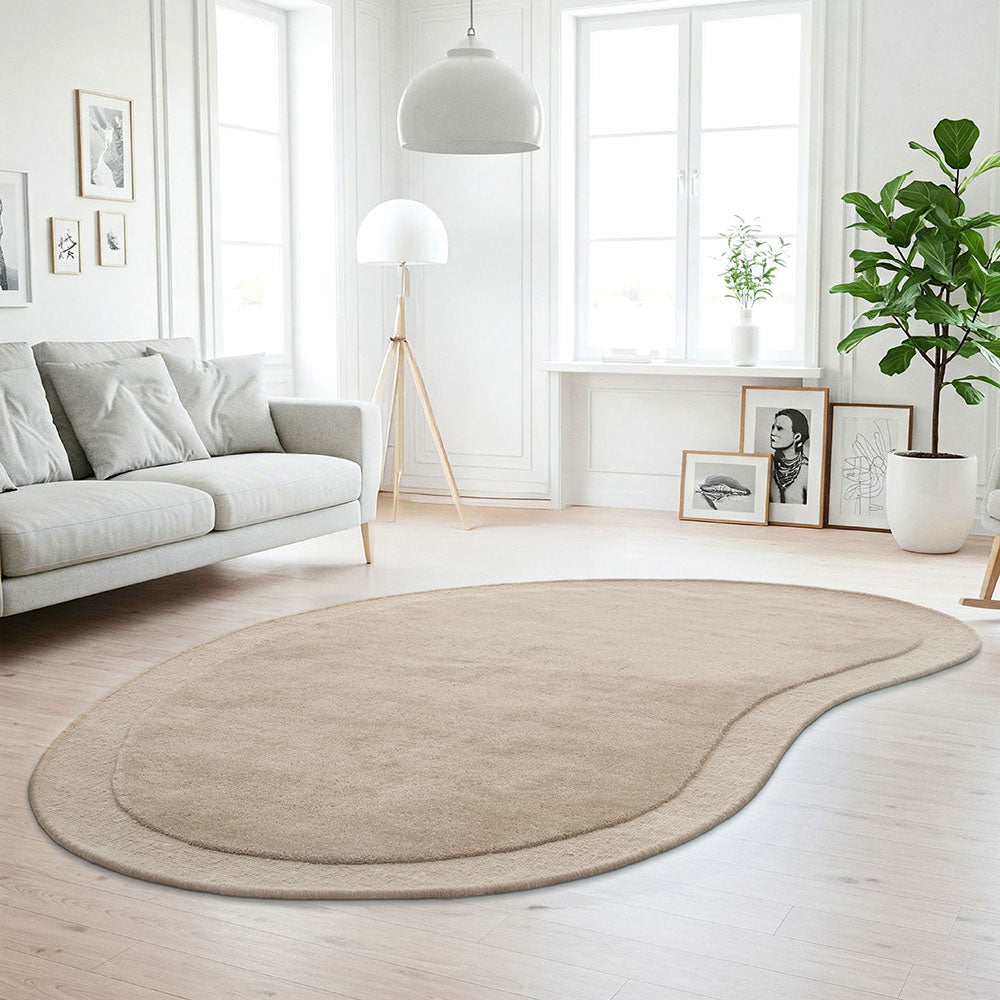 Thalia Latte Beige Wool Rug