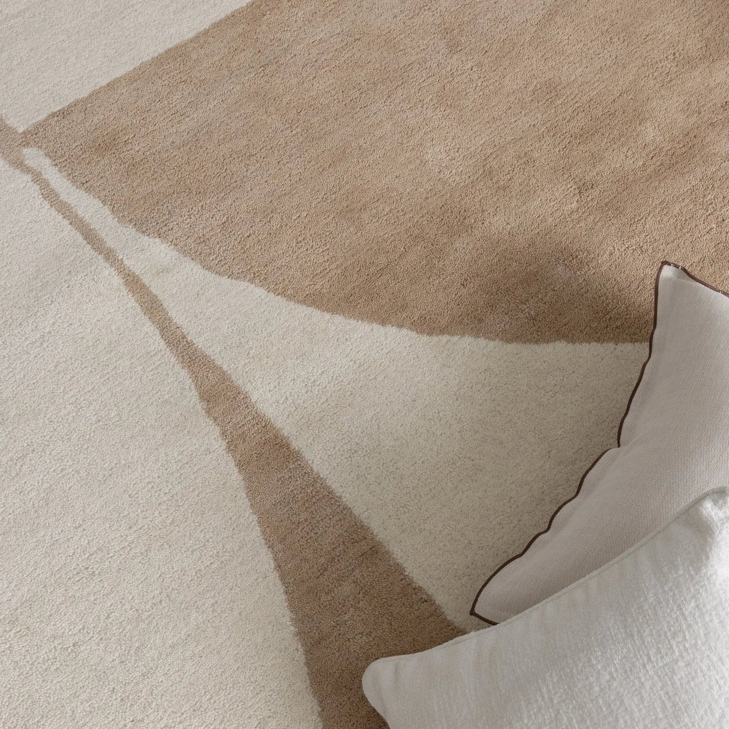 Torra Ivory Brown Wool Rug