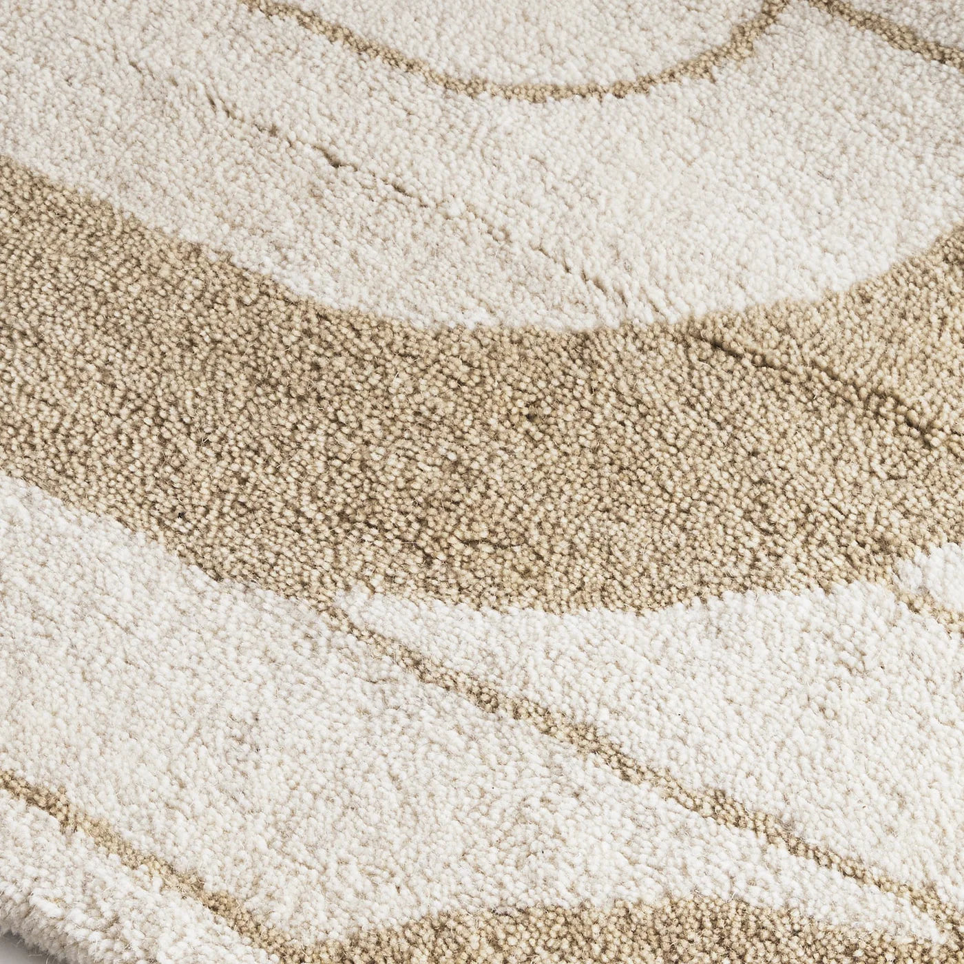 Velar Ivory Brown Wool Rug