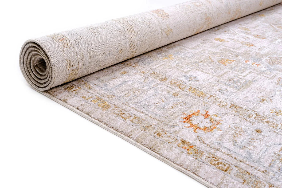 Luxor Beige Brown Traditional Rug