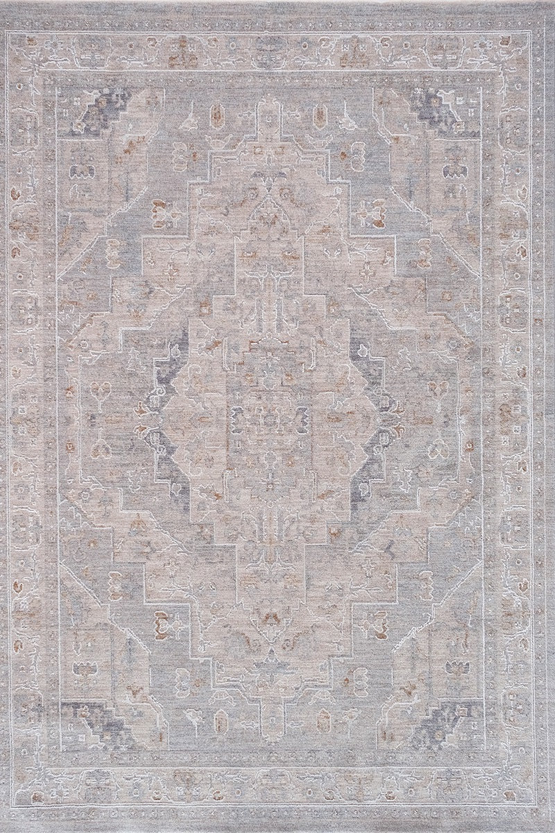Luxor Brown Grey Traditional Rug