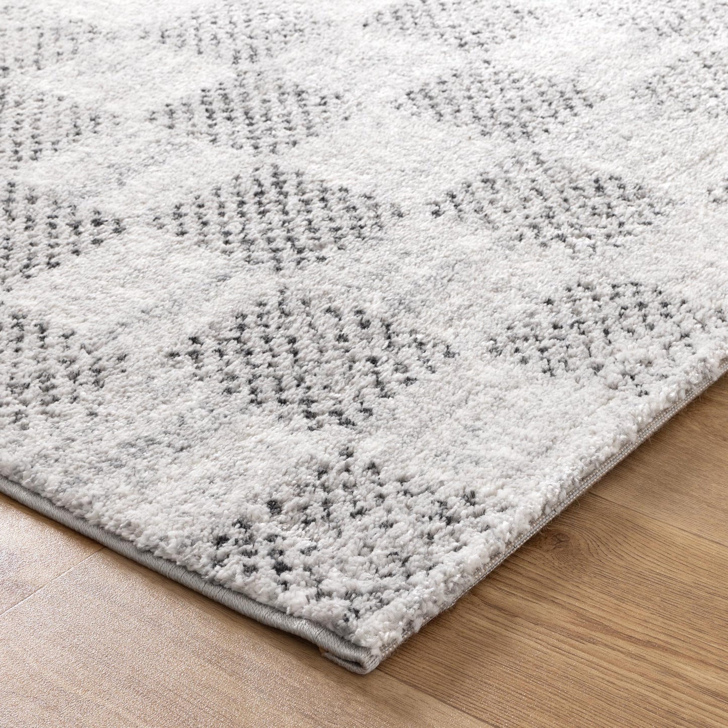 Dandy Ivory Grey Checkered Rug