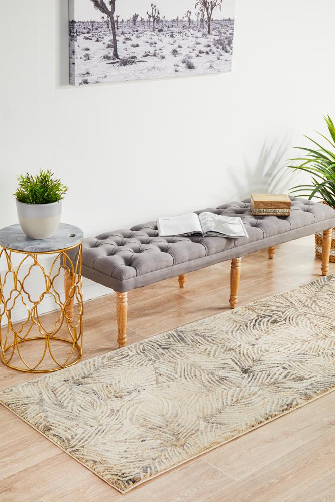 Nocturne Graphite Beige Runner Rug