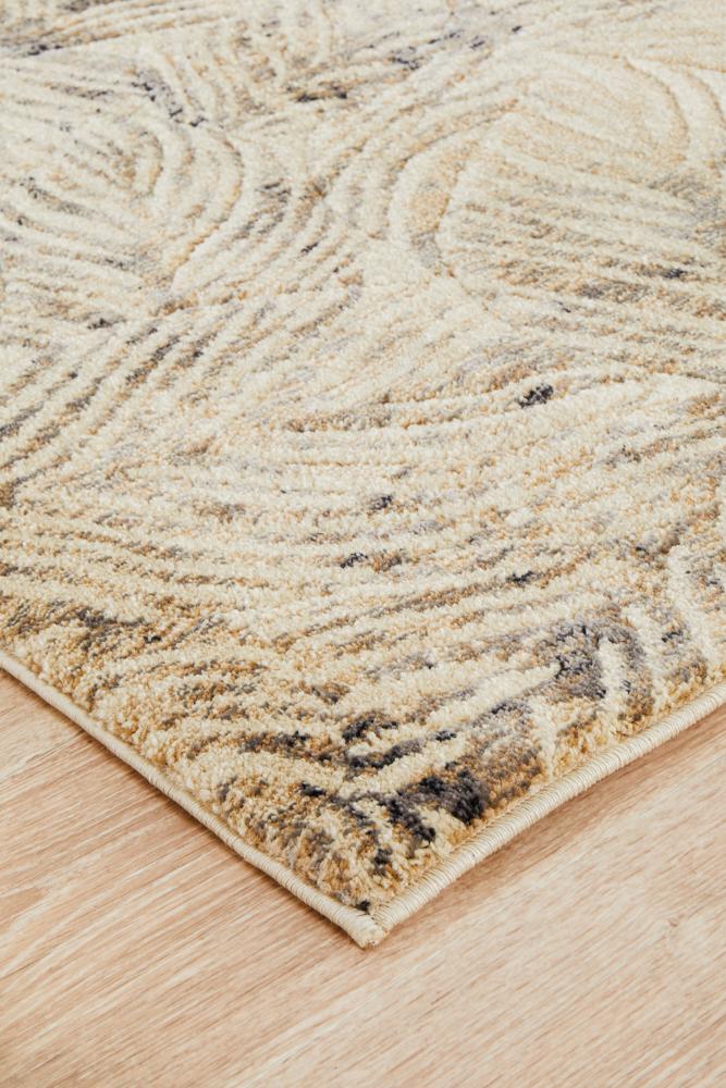 Nocturne Graphite Beige Runner Rug