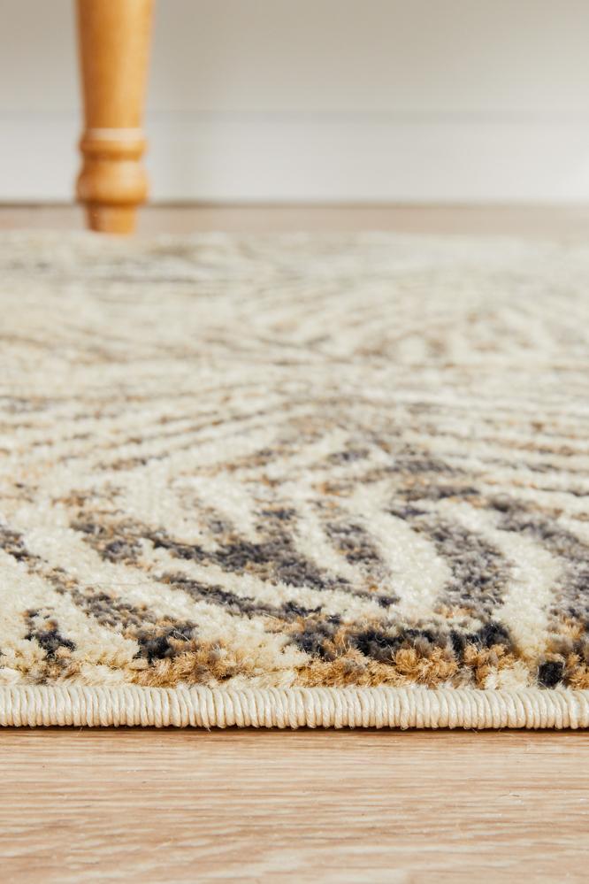 Nocturne Graphite Beige Runner Rug