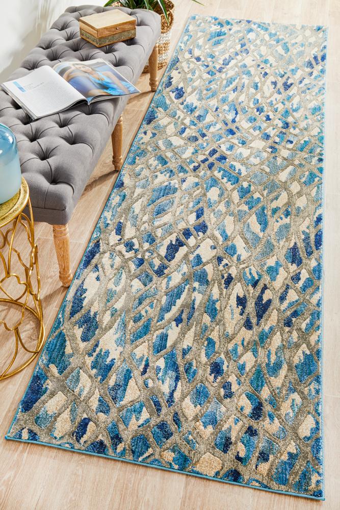 Nocturne Blue Runner Rug