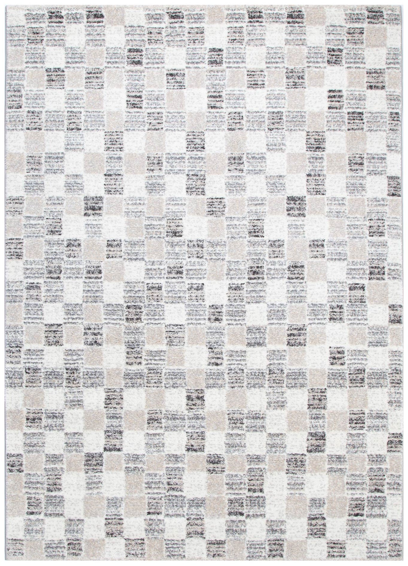 Dandy Beige Checkered Rug — polypropylene rug, designer neutral, Haus & Harbour