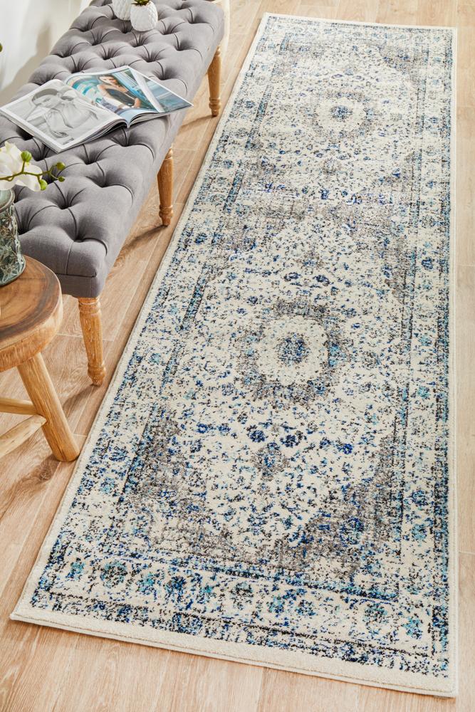 Pietra White Runner Rug