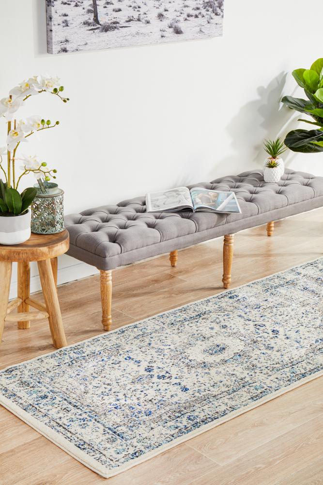 Pietra White Runner Rug