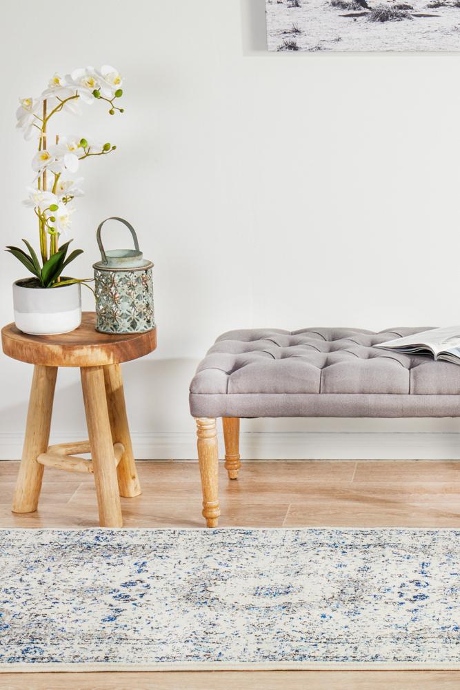 Pietra White Runner Rug