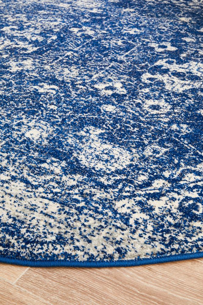 Pietra Navy Round Rug