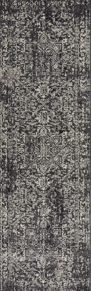 Pietra Graphite Black Runner Rug