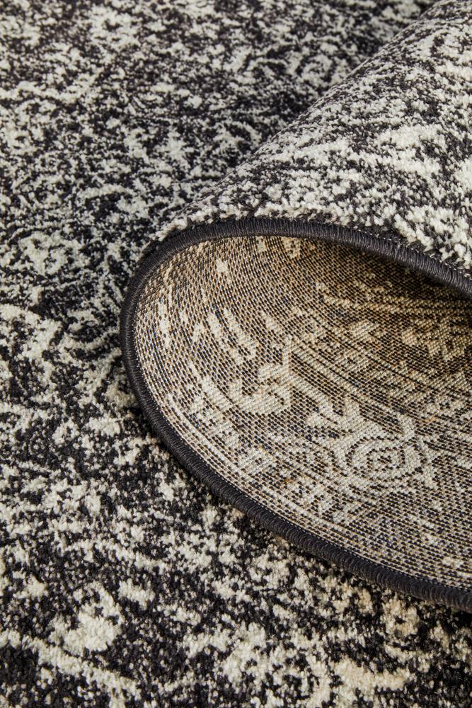 Pietra Graphite Black Runner Rug