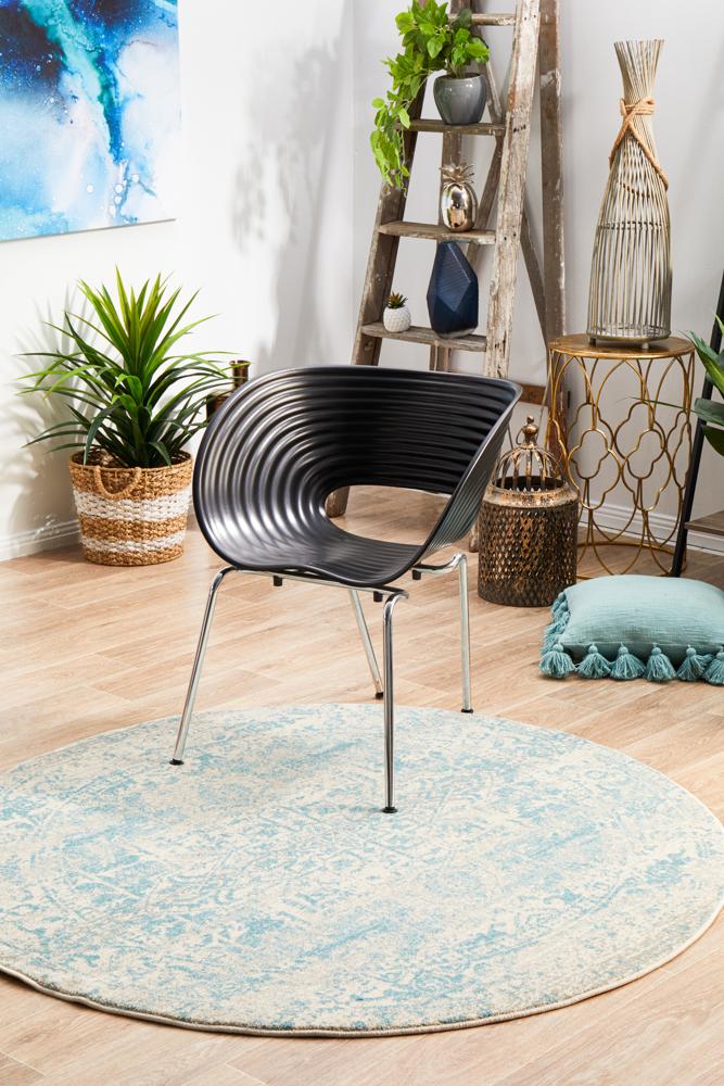 Pietra White and Blue Rug