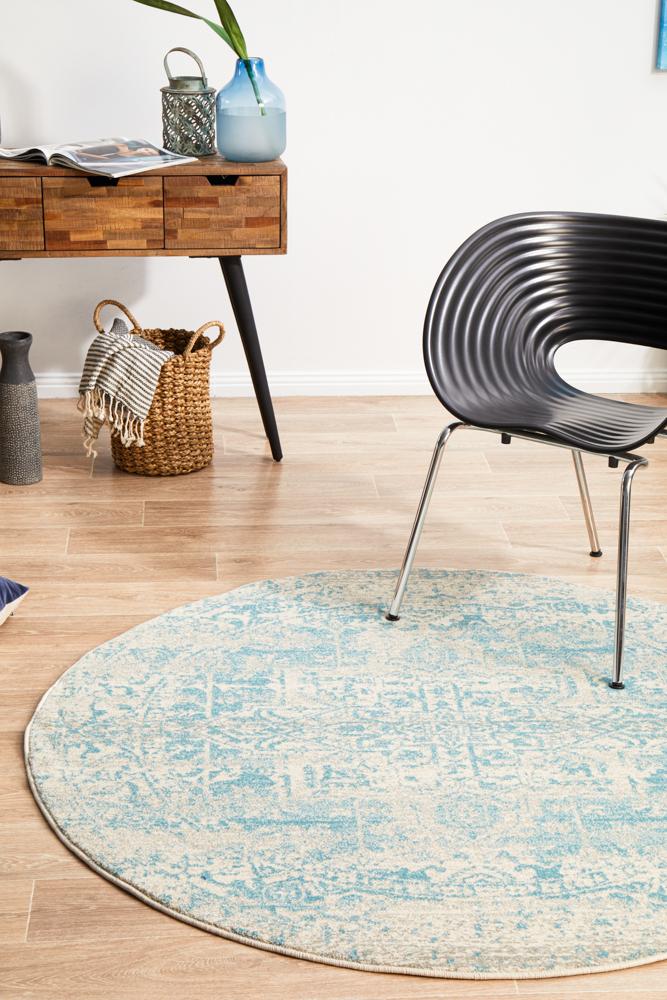 Pietra White and Blue Rug