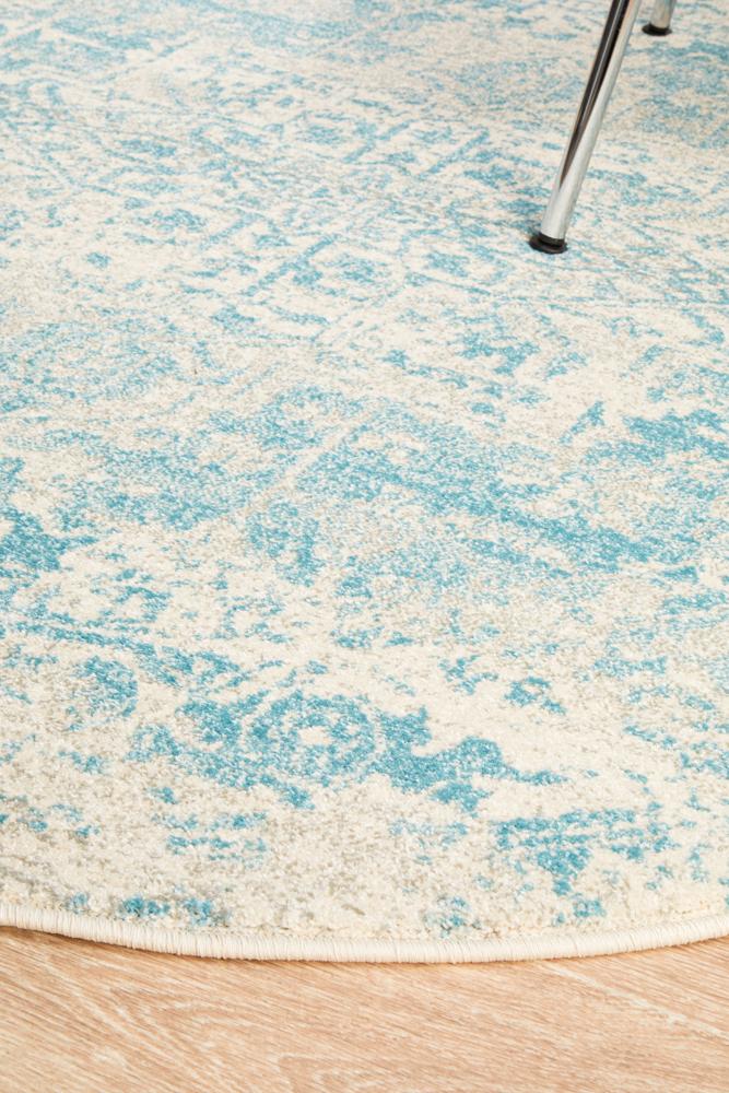Pietra White and Blue Rug