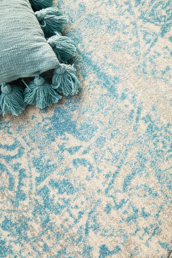 Pietra White and Blue Rug