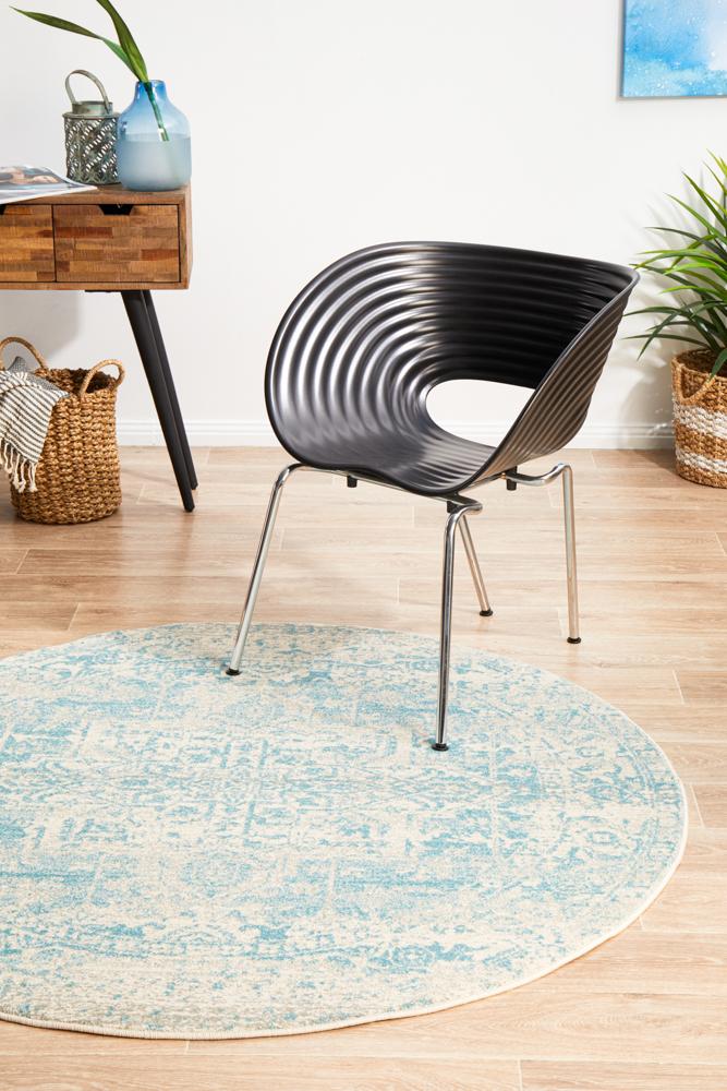 Pietra White and Blue Rug