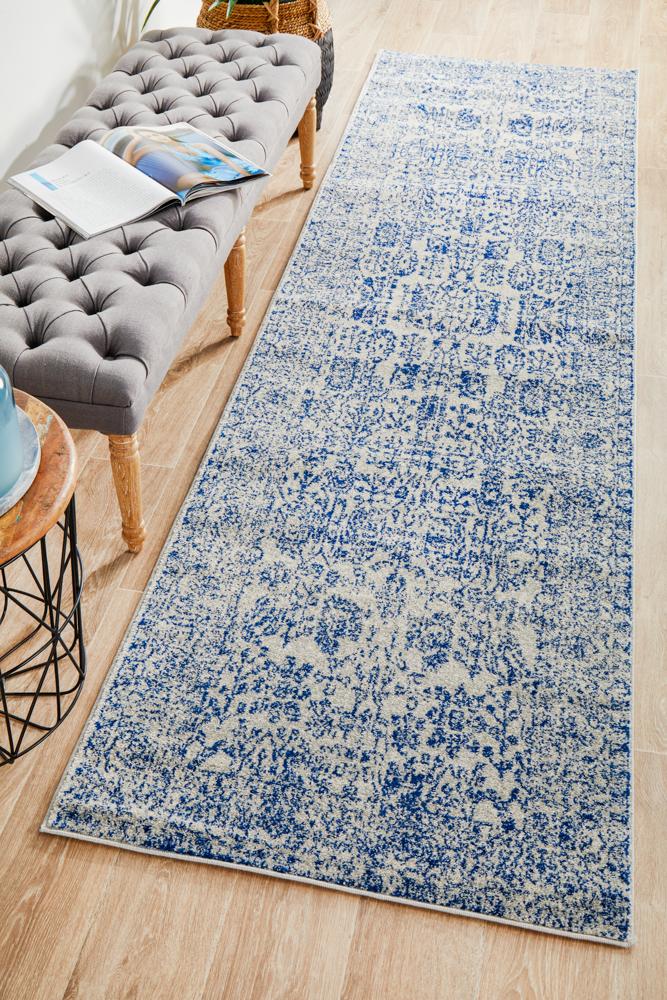 Pietra Blue Denim Runner Rug