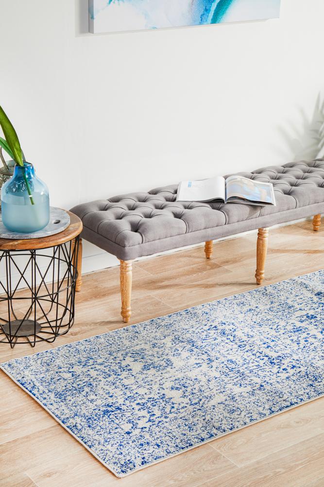 Pietra Blue Denim Runner Rug
