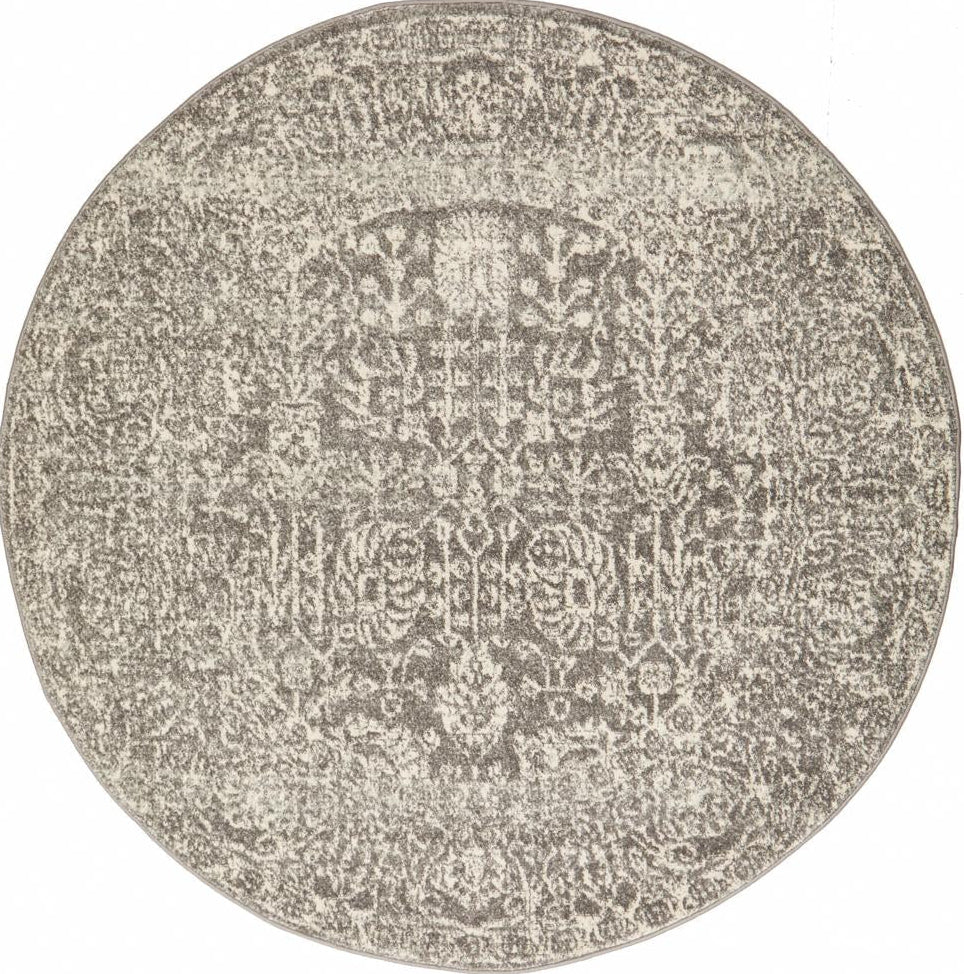 Pietra Ash Grey Round Rug
