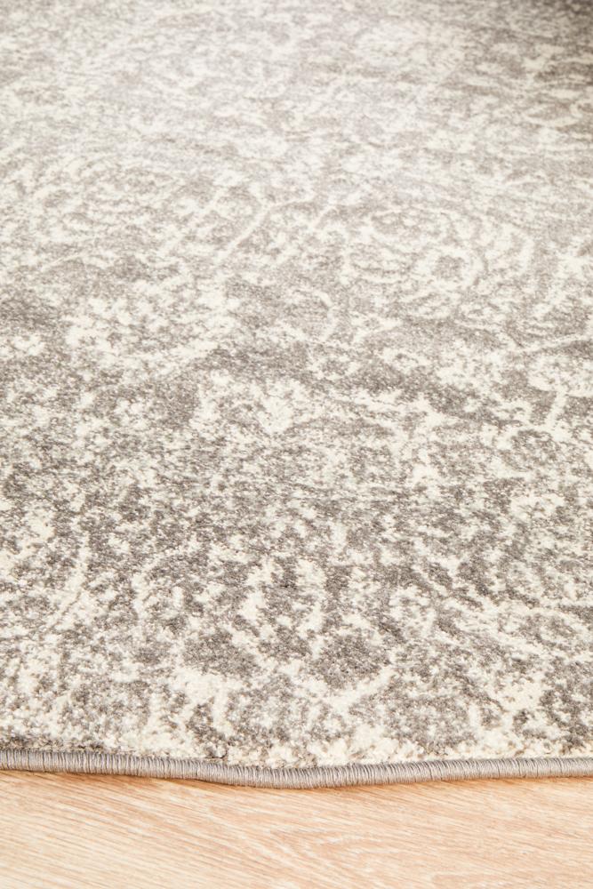 Pietra Ash Grey Round Rug
