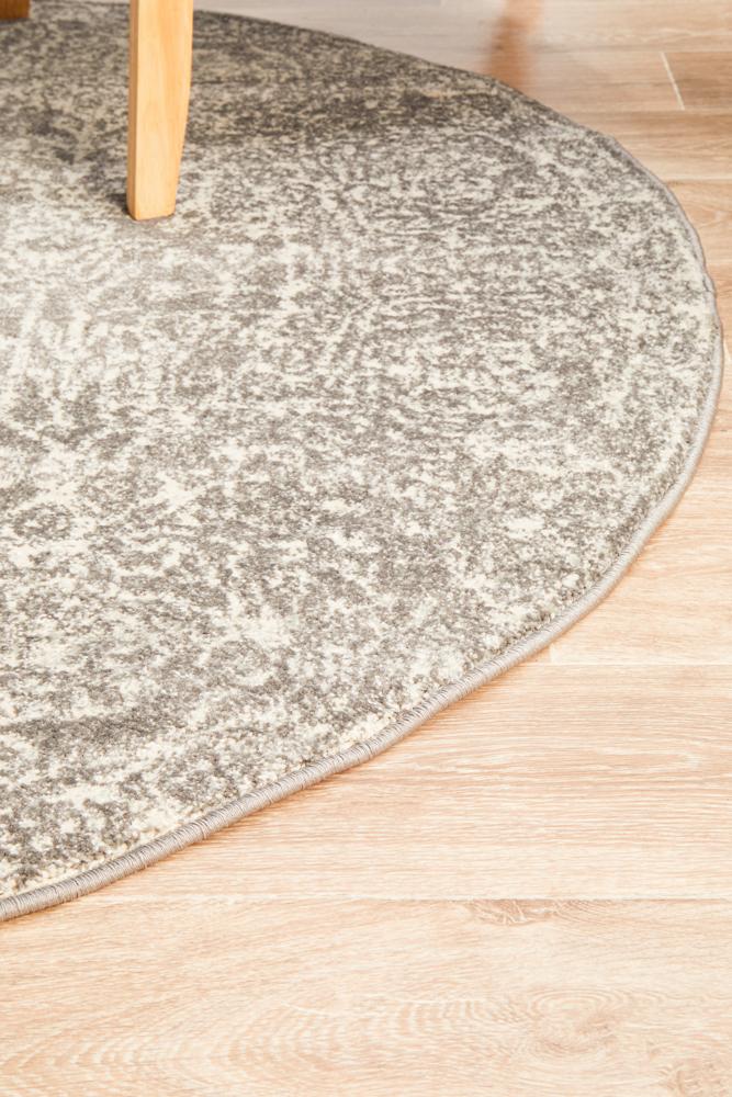Pietra Ash Grey Round Rug