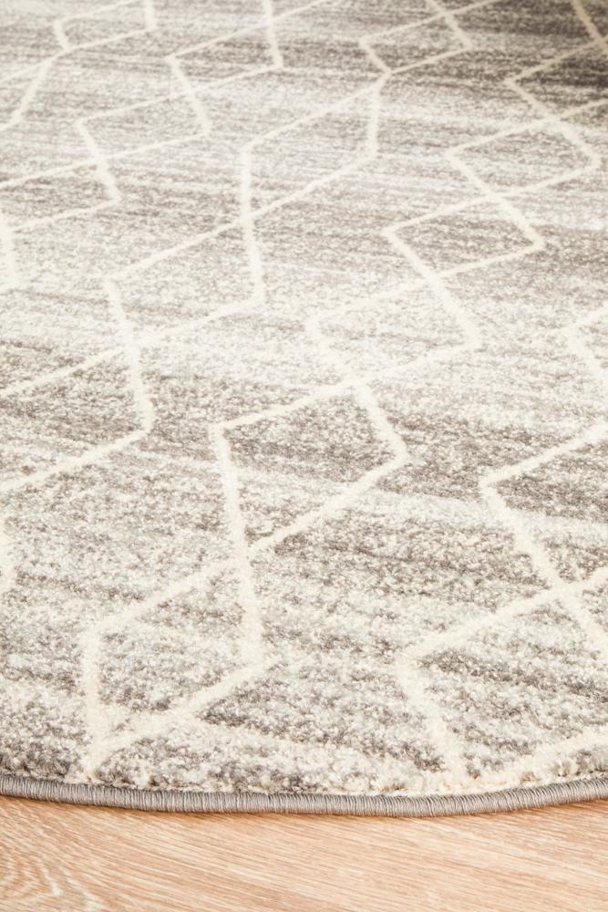 Pietra Silver Round Rug