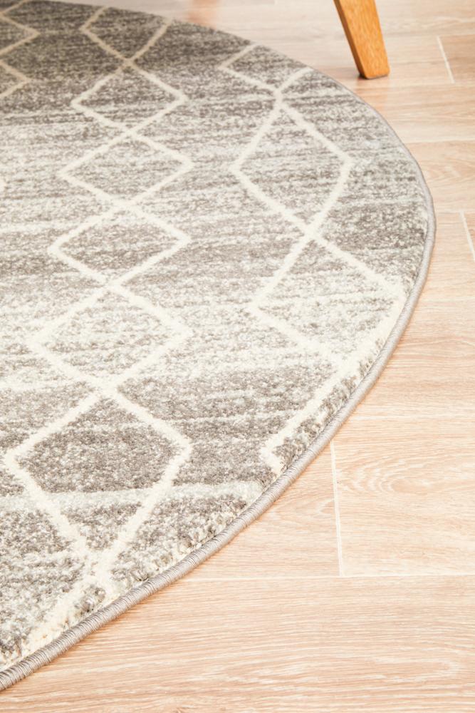 Pietra Silver Round Rug