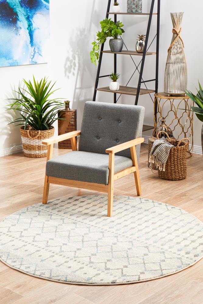Pietra Slate White Rug