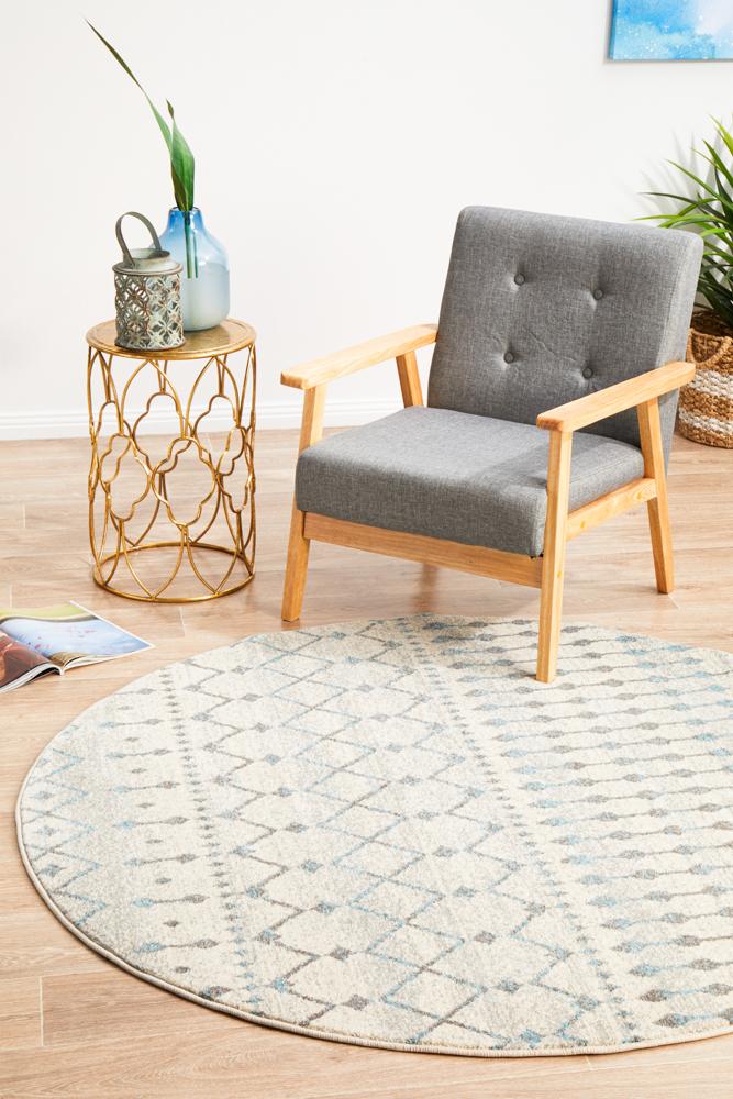 Pietra Slate White Rug