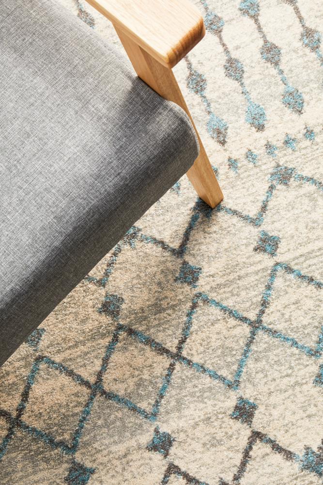 Pietra Slate White Rug