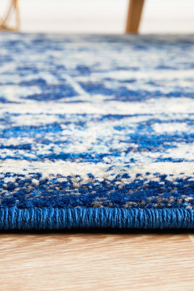 Pietra Sapphire Blue Round Rug