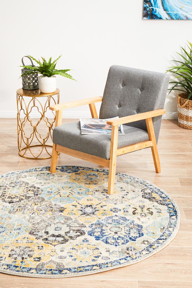 Pietra Multicolor Round Rug