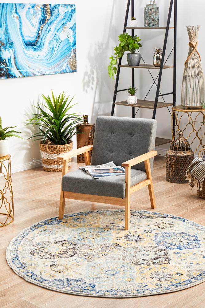 Pietra Multicolor Round Rug