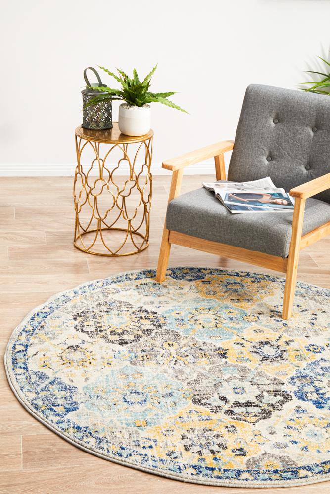 Pietra Multicolor Round Rug