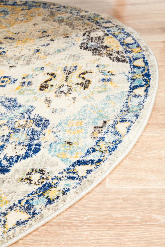 Pietra Multicolor Round Rug