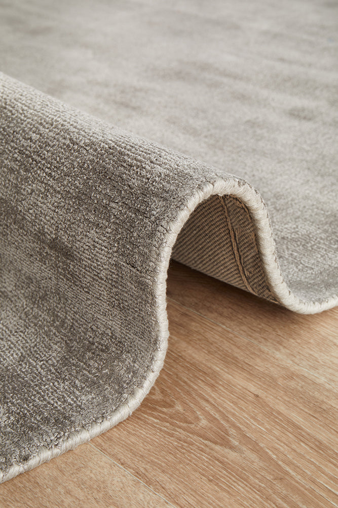 Elvane Grey Viscose Rug