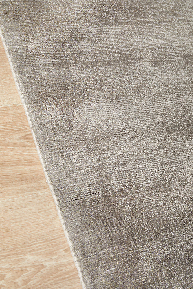 Elvane Grey Viscose Rug