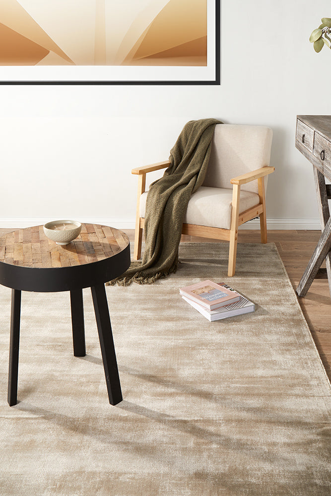 Elvane Natural Beige Viscose Rug