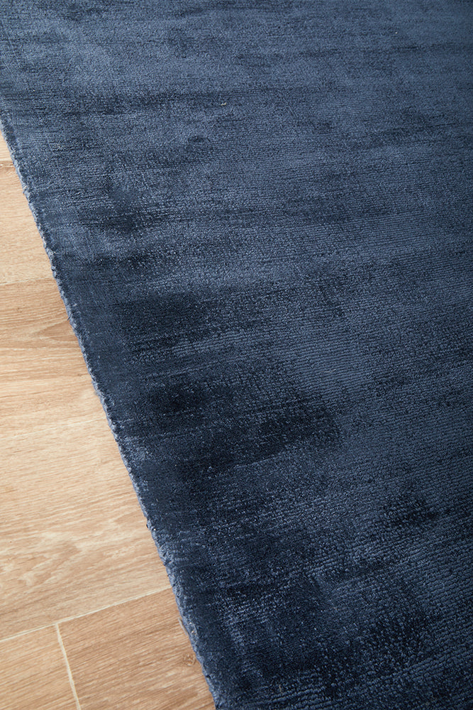 Elvane Navy Viscose Rug