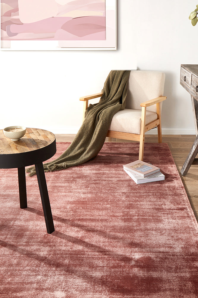 Elvane Pink Viscose Rug