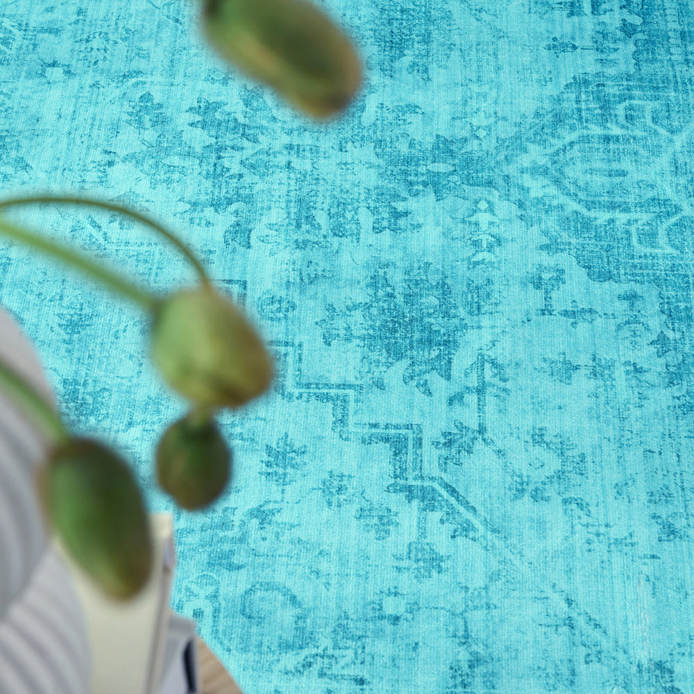 Gemmara Gold Blue Washable Rug