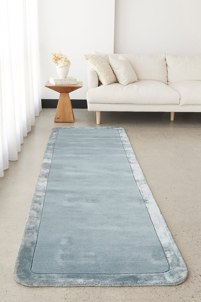 Corvelle Blue Wool Runner Rug