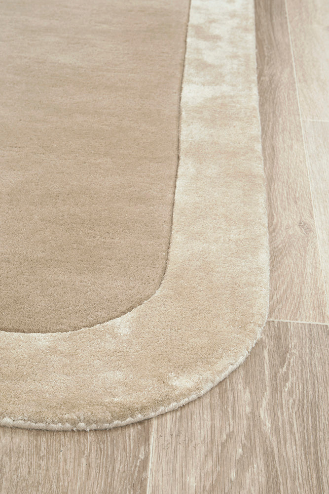 Corvelle Oat Brown Wool Runner Rug