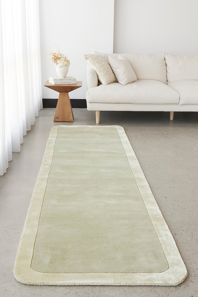 Corvelle Green Wool Runner Rug