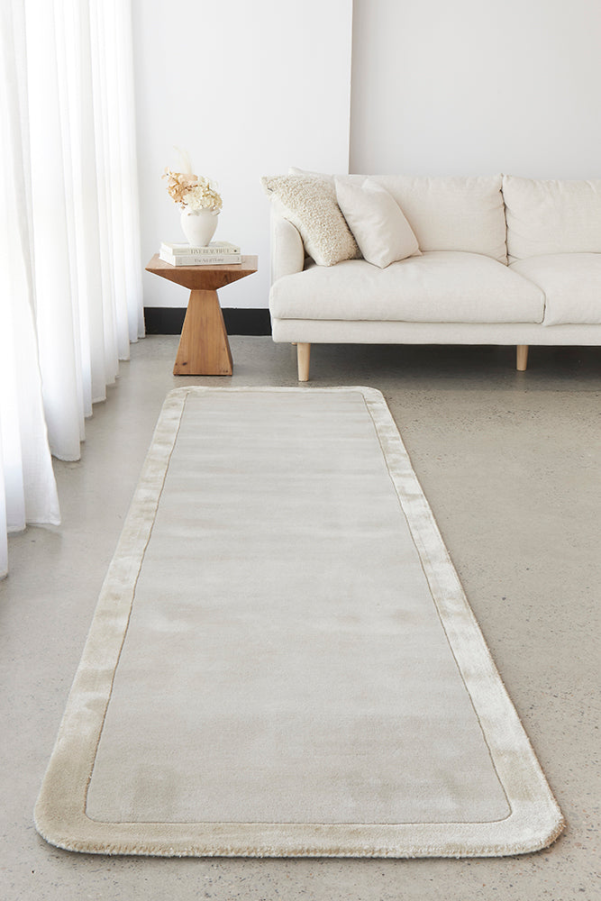 Corvelle Silver Wool Runner Rug