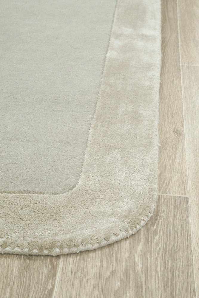 Corvelle Silver Wool Runner Rug